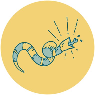 Dövme stili tıslayan yılanın simgesi