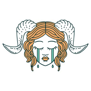 Retro Dövme Biçimi ağlama kiremit yüzlü