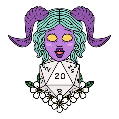 Retro Dövme Biçimi Doğal yirmilik zar atma ile düzenleme