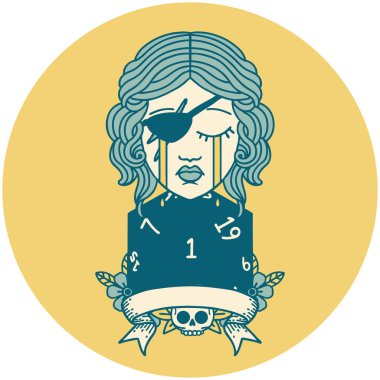 Retro Dövme Tarzı Ağlayan İnsan Rogue Doğal bir ruloyla