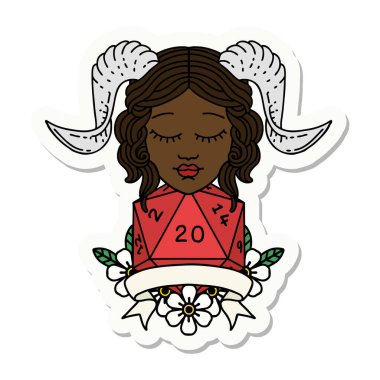 Doğal yirmilik zarla yapıştırılmış etiket.