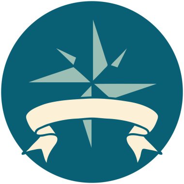 bir yıldız sancağına sahip dövme biçimi simgesi