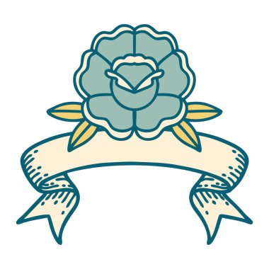 Geleneksel dövmeli çiçek bayrağı