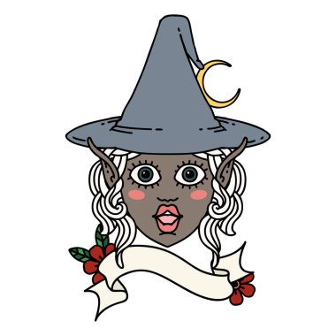 Retro Dövme Biçimli elf karakter yüzü