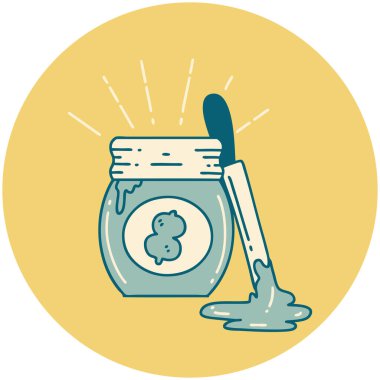 Dövme stili fıstık ezmesi ikonu