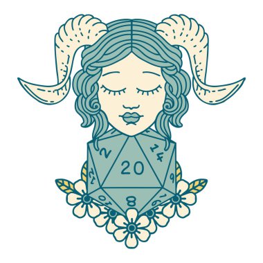 Retro Dövme Biçimi Doğal 20 D20 zar atışıyla düzenleme