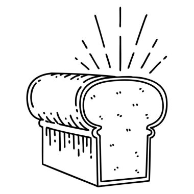 Geleneksel siyah çizgili dövmeli ekmek somunu.