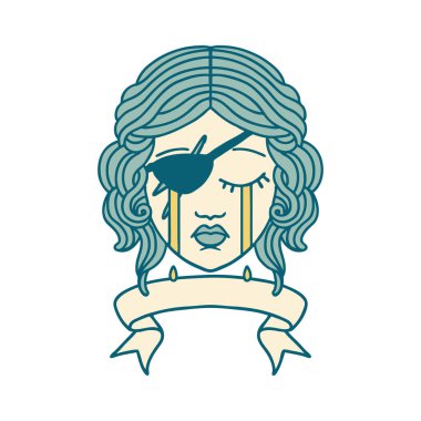 Retro Dövme Tarzı Sancaklı Ağlayan İnsan Düzenbazlığı