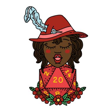 Retro Dövme Tarzı 20 zarlı insan ozanı