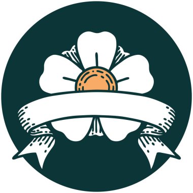 Çiçek sancağıyla dövme biçimi simgesi