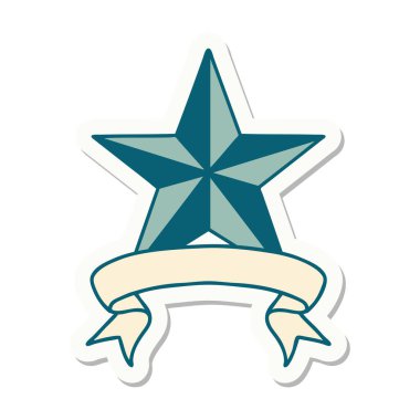 dövme stili etiketi bir yıldızın sancağı ile