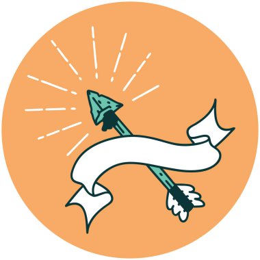 Dövme stili eski çakmaktaşı ucu okunun simgesi