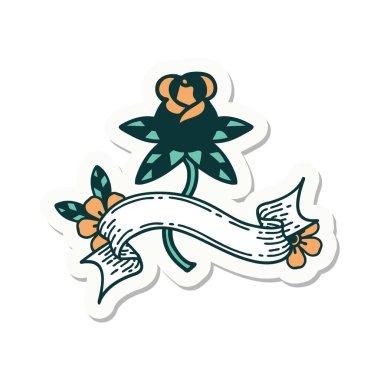 Gül pankartıyla dövme stili