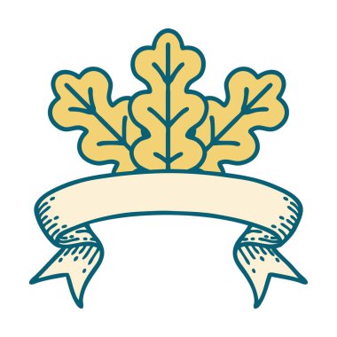 Yaprak sancağıyla geleneksel dövme