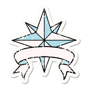 Üzerinde yıldız işareti olan eski bir etiket.