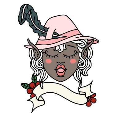 Retro Dövme Biçimi elf karakter yüzü