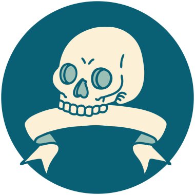 kafatası sancağıyla dövme biçimi simgesi