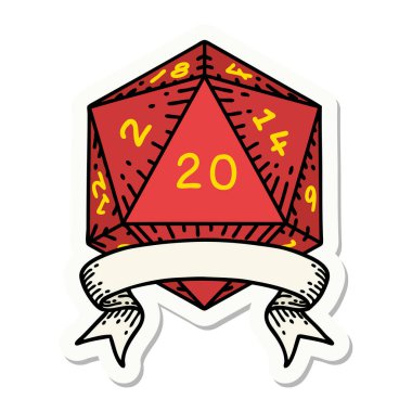 Doğal bir 20 kritik vuruşluk D20 zarının çıkartması.