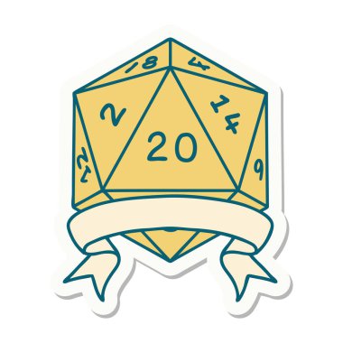 Doğal bir 20 kritik vuruşluk D20 zarının çıkartması.