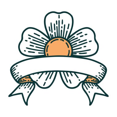 Geleneksel dövmeli çiçek bayrağı