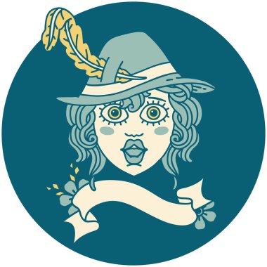 Retro Dövme Tarzı İnsan Ozan karakter yüzü