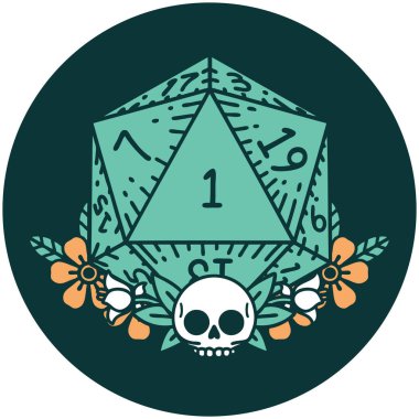 Doğal zarın ikonu çiçek elementleriyle yuvarlanır.