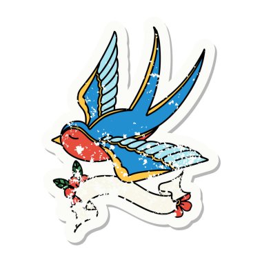 Kırlangıç sancağıyla giyilmiş eski bir etiket