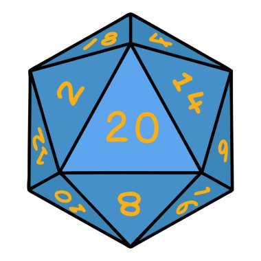 Retro Dövme Biçimi Doğal 20 D20 zar atma