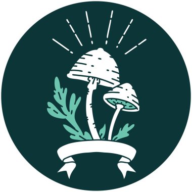 Dövme stili mantarların simgesi