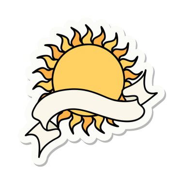 Dövme stili, güneşli bir etiket.