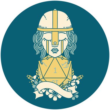 Retro Dövme Tarzı Ağlayan İnsan Dövüşçüsü