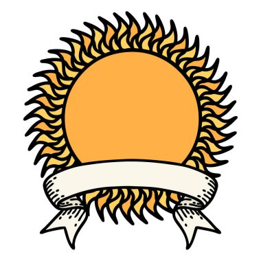 Güneşin bayrağıyla geleneksel dövme