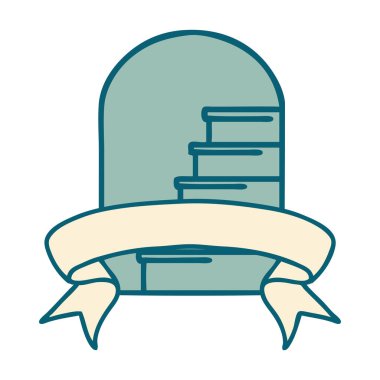 Geleneksel dövmeli ve basamaklı bir kapı.