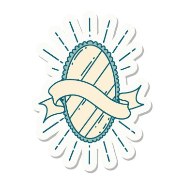 Dövme stili parlak ayna çıkartması.