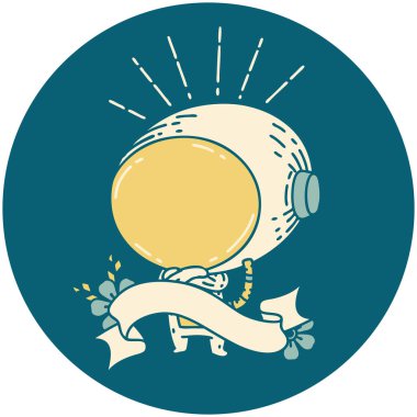 Dövme stili astronot ikonu