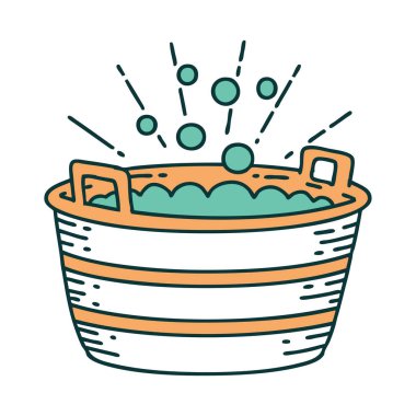 Geleneksel dövme tarzı teneke banyosu.