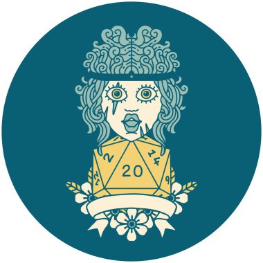 Retro Dövme Tarzı 20 zarlı barbar insan