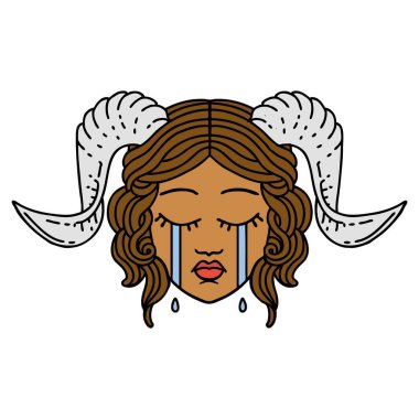 Retro Dövme Biçimi ağlama kiremit yüzlü