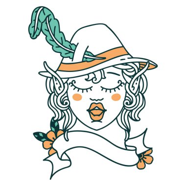 Retro Dövme Biçimi elf karakter yüzü