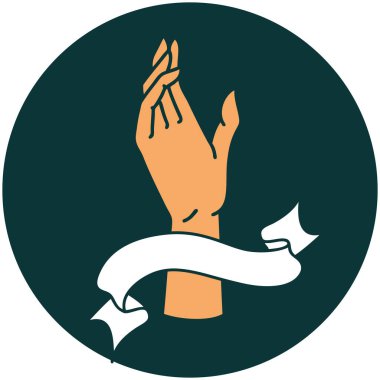 dövme tarzı simgesi ve el işareti