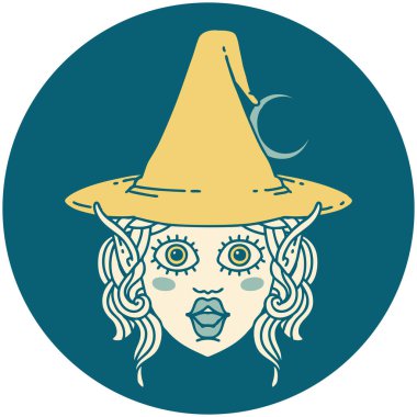 Retro Dövme Biçimli elf karakter yüzü