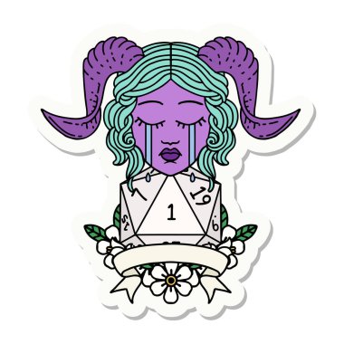 Ağlayan kravat iğnesinin çıkartması ve doğal 1 D20 Dice