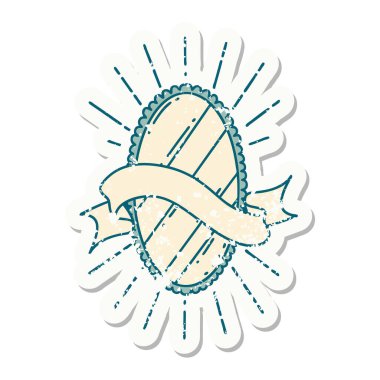 Dövme stili parlak aynanın eski bir çıkartması.