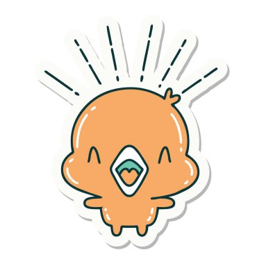 Şarkı söyleyen piliç dövmesi çıkartması.