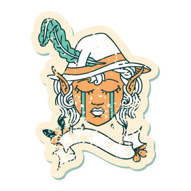 Retro Dövme Tarzı Ağlayan Elf Ozan Karakteri