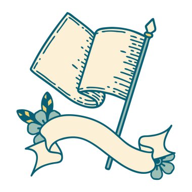 Geleneksel dövmeli beyaz bayrak