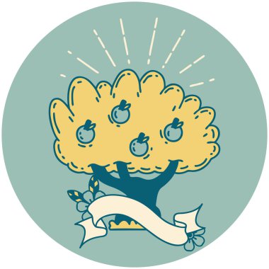 Dövme stili elma ağacının simgesi