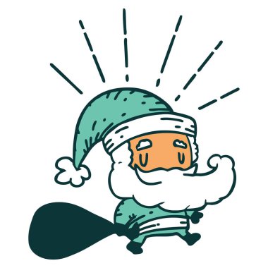 Geleneksel dövme stili Noel Baba karakterinin resmi.