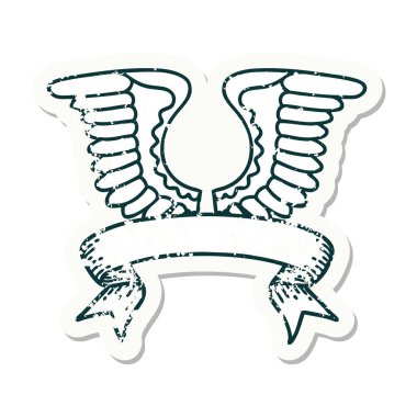 Bir kanadın bayrağıyla eski bir etiket