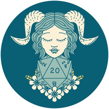 Doğal 20 D20 zar atma ikonu